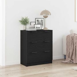 Black Oak Sideboard 60x30x70 cm Manufactured Wood