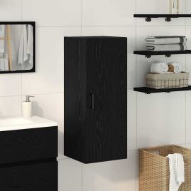 Wall Mounted Cabinet Black Oak 34.5x34x90 cm Engineered Wood