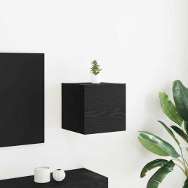 Wall Mounted TV Cabinet in Black Oak - 30.5 x 30 x 30 cm