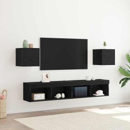 Wall Mounted TV Cabinets 2 pcs Black Oak 30.5x30x30 cm