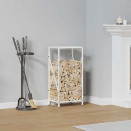 Firewood Rack White 34x25x70 cm Cold-rolled steel