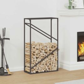 Firewood Rack Black 60x25x100 cm Cold-rolled steel
