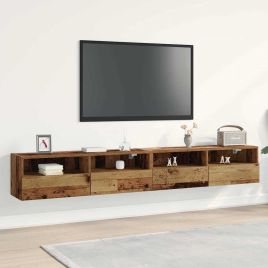 TV Wall Cabinets 2 pcs Old Wood 100x30x30 cm Engineered Wood