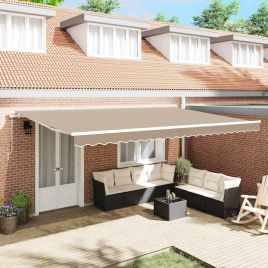 Manual Retractable Awning Beige 500x350 cm