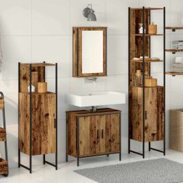 4 Piece Bathroom Furniture Set Old Wood Engineered Wood