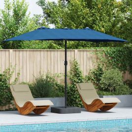 TAGLEN Garden Parasol Azurblau 385x209x244 cm Polyester and Steel