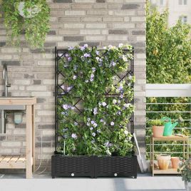LIHRIDG Garden Planter 2 pcs Steel - Black