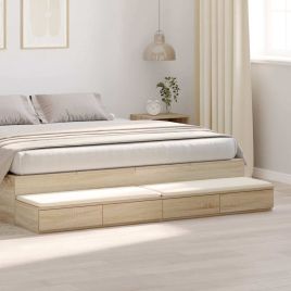 Bed Drawers in Sonoma Oak - 180x36.5x16.5 cm, Made of Engineered Wood