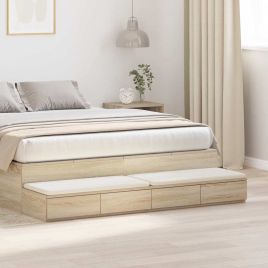 Bed Drawers in Sonoma Oak - 135 x 36.5 x 16.5 cm - Made of Engineered Wood