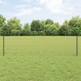 Euro Fence with 11 U Posts Grey 0,6x25 m Steel