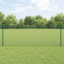 Welded Wire Fence with 11 U Posts Green 0.8x25 m Steel