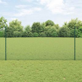 Welded Wire Fence with 11 U Posts Green 1.2x25 m Steel