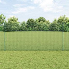 Welded Wire Fence with 22 U Posts Green 1.2x50 m Steel