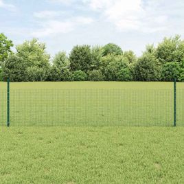 Welded Wire Fence with 44 U Posts Green 0.5x100 m Steel