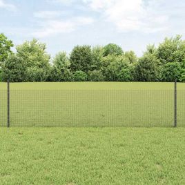Welded Wire Fence with 44 U Posts Grey 0.5x100 m Steel