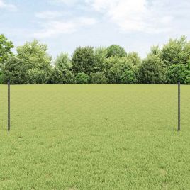 Fence Posts 5 pcs U-Channel Grey 60 cm Steel