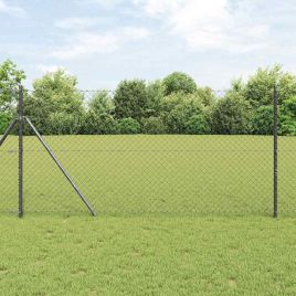Chain Link Fence Grey 1.2x10 m Steel