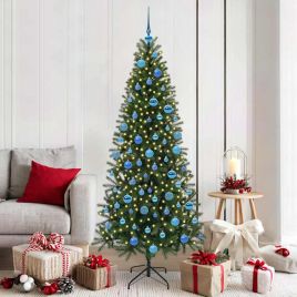 COZLYN Artificial Christmas Tree with 300 LEDs Green 180 cm PE and PVC