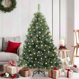 FIRILO Artificial Christmas Tree with 150 LEDs Green 150 cm PE and PVC