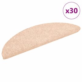 Stair Mats Self-adhesive 30 pcs Cream 56x17x3 cm