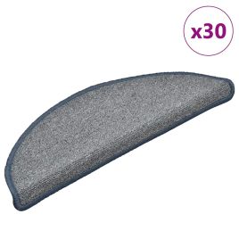 Stair Mats 30 pcs Light Grey and Blue 56x17x3 cm