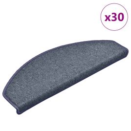 Stair Mats 30 pcs Dark Grey and Blue 65x24x4 cm
