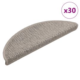 Stair Mats Self-adhesive Sisal-Look 30 pcs 56x17x3 cm Silver