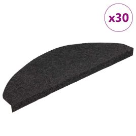 Stair Mats Self-adhesive 30 pcs Black 65x22.5x3.5 cm