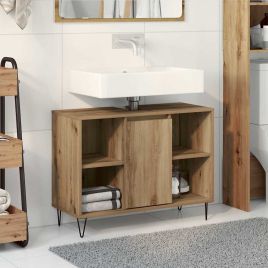Vanity Unit Artisan Oak MDF Standard Vanity Unit Rectangular