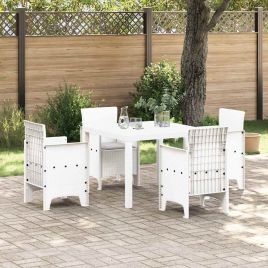 ORHEAT Garden Dining Set 5 pcs Polypropylene - White
