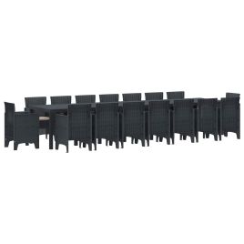 ORHEAT Garden Dining Set with Cushions 17 pcs Anthracite PP