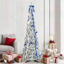 KRISEN Artificial Christmas Tree with 200 LEDs Green 210 cm PVC