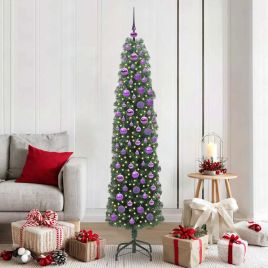 CLOVYN Artificial Christmas Tree with 300 LEDs with Stand Green 180 cm