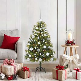 EVERIS Artificial Hinged Christmas Tree with Cones Green 120 cm