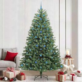 BLINCA Artificial Hinged Christmas Tree Green 240 cm PVC and Metal