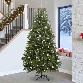 BRILCA Artificial Christmas Tree with Stand Green 270 cm PVC and Metal