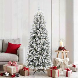 BRISKA Artificial Christmas Tree with 300 LEDs with Stand White 180 cm