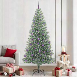 CINDEL Artificial Christmas Tree Snow Flocked with LED Light 240 cm