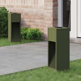 NIEBRO Solar Led Pathway Light 2 pcs Olive Cold Rolled Steel - Green
