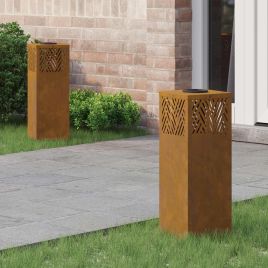 NIEBRO Solar LED Pathway Light 2 pcs Corten Corten Steel