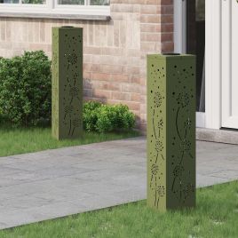 NIEBRO Solar LED Pathway Light 2 pcs Olive Cold Rolled Steel - Green