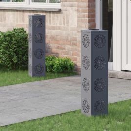 NIEBRO Solar LED Pathway Light 2 pcs Anthracite Cold Rolled Steel