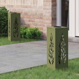 NIEBRO Solar LED Pathway Light 2 pcs Olive Cold Rolled Steel - Green
