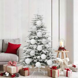 FLINRA Christmas Bauble Set 9 pcs White Plastic