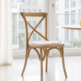 EVERLEIGH Linen Dining Chair Medium Oak- Set of 2