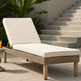 QUENBY Rattan Sun Lounger