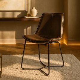 RAVENSBOURNE PU Leather Dining Chair Beige - Set of 2