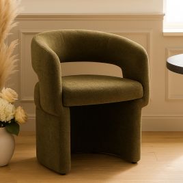 WALTHAM Dining Chair Green Boucle