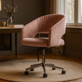 WESTFIELD Velvet Swivel Chair - Pink
