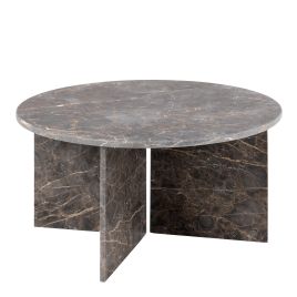 Coffee Table - VEGA Round Coffee Table Marron Marble 90cm